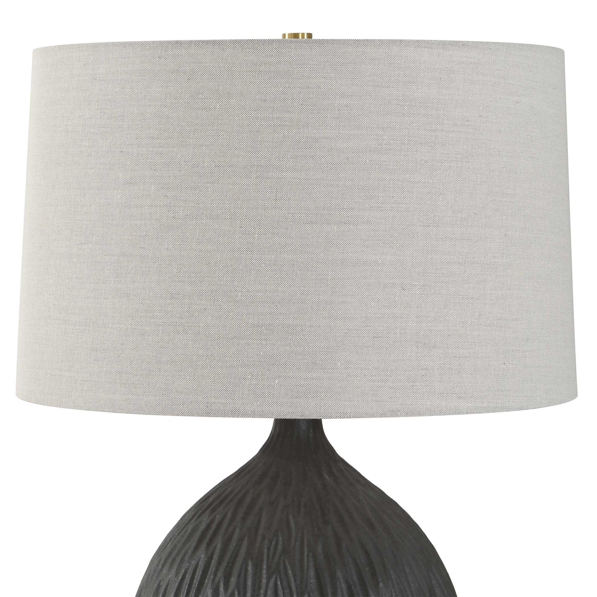 Uttermost Levee Satin Black Table Lamp