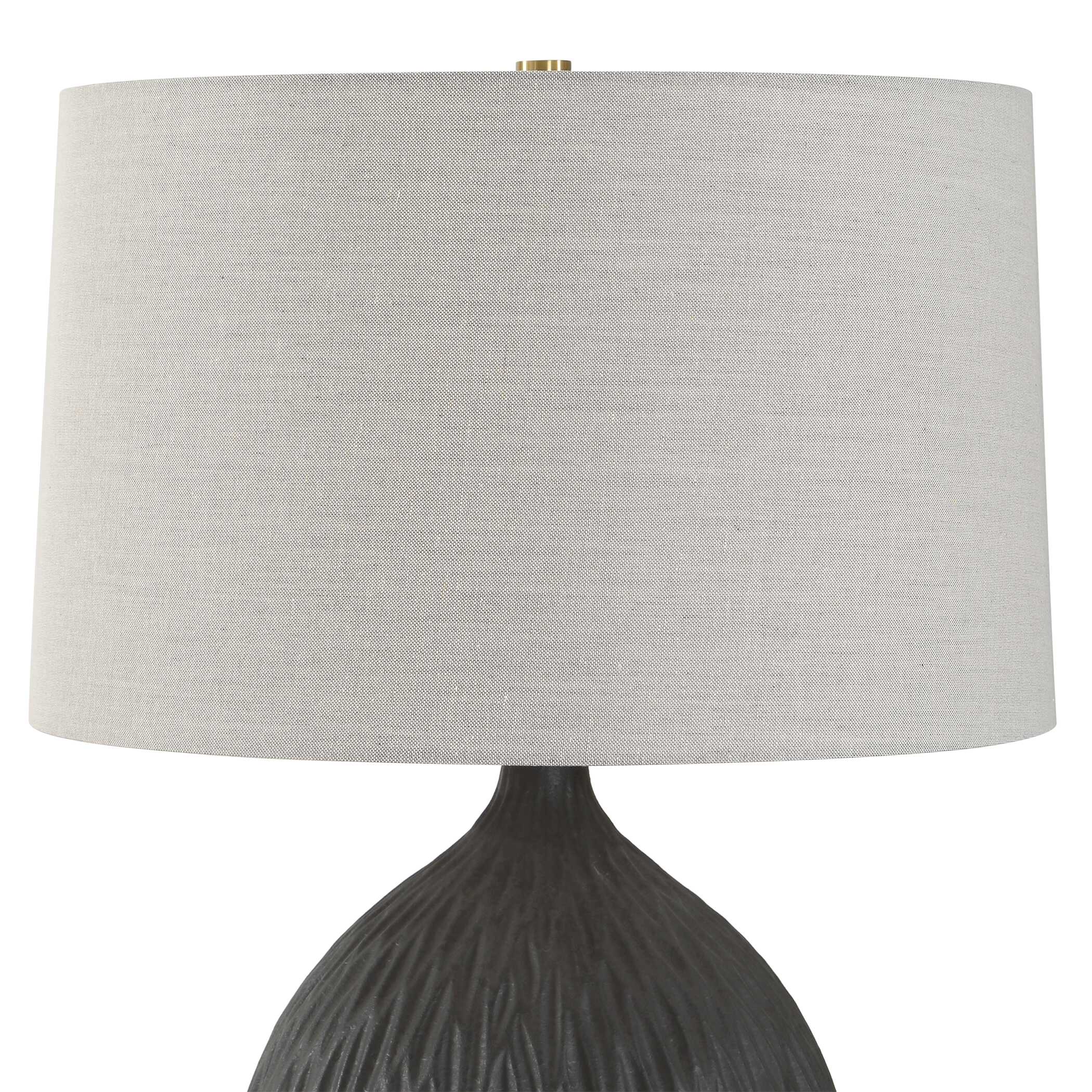 Uttermost Levee Satin Black Table Lamp
