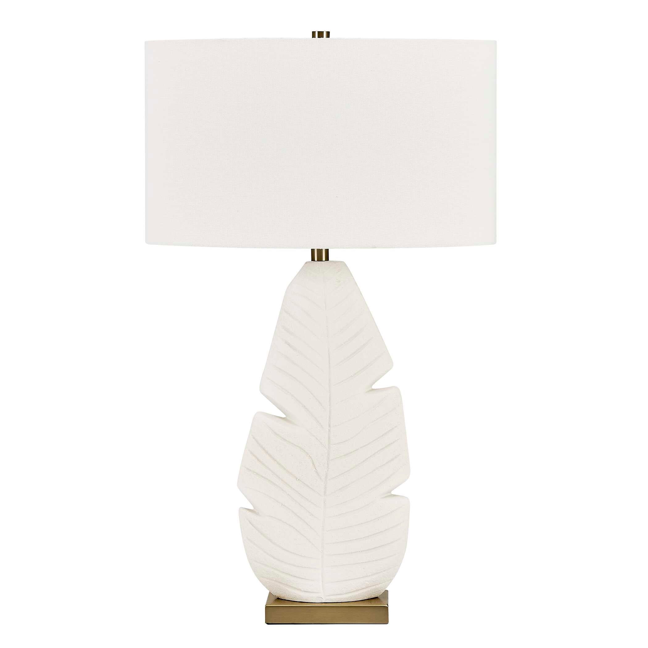 Uttermost Palm Leaf White Table Lamp