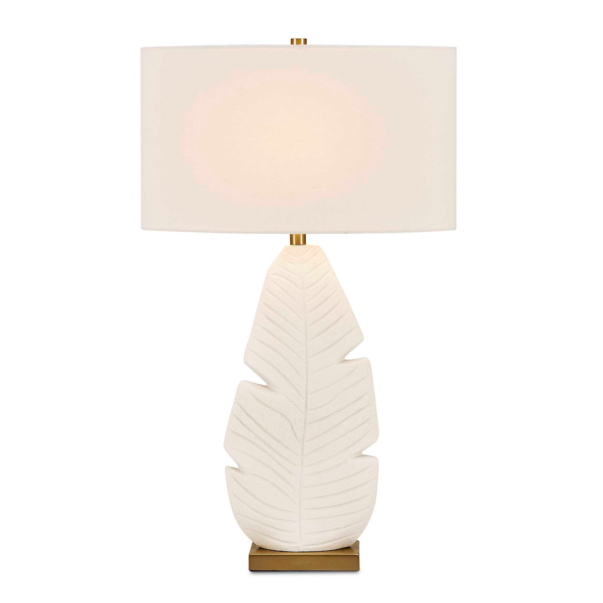 Uttermost Palm Leaf White Table Lamp