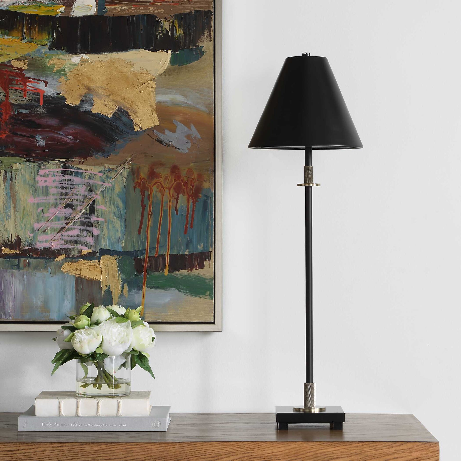 Vinehall Black Iron Buffet Lamp