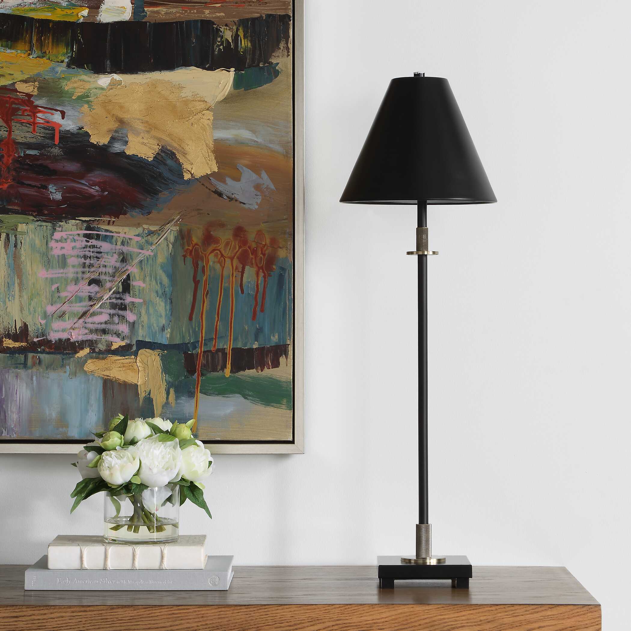Vinehall Black Iron Buffet Lamp