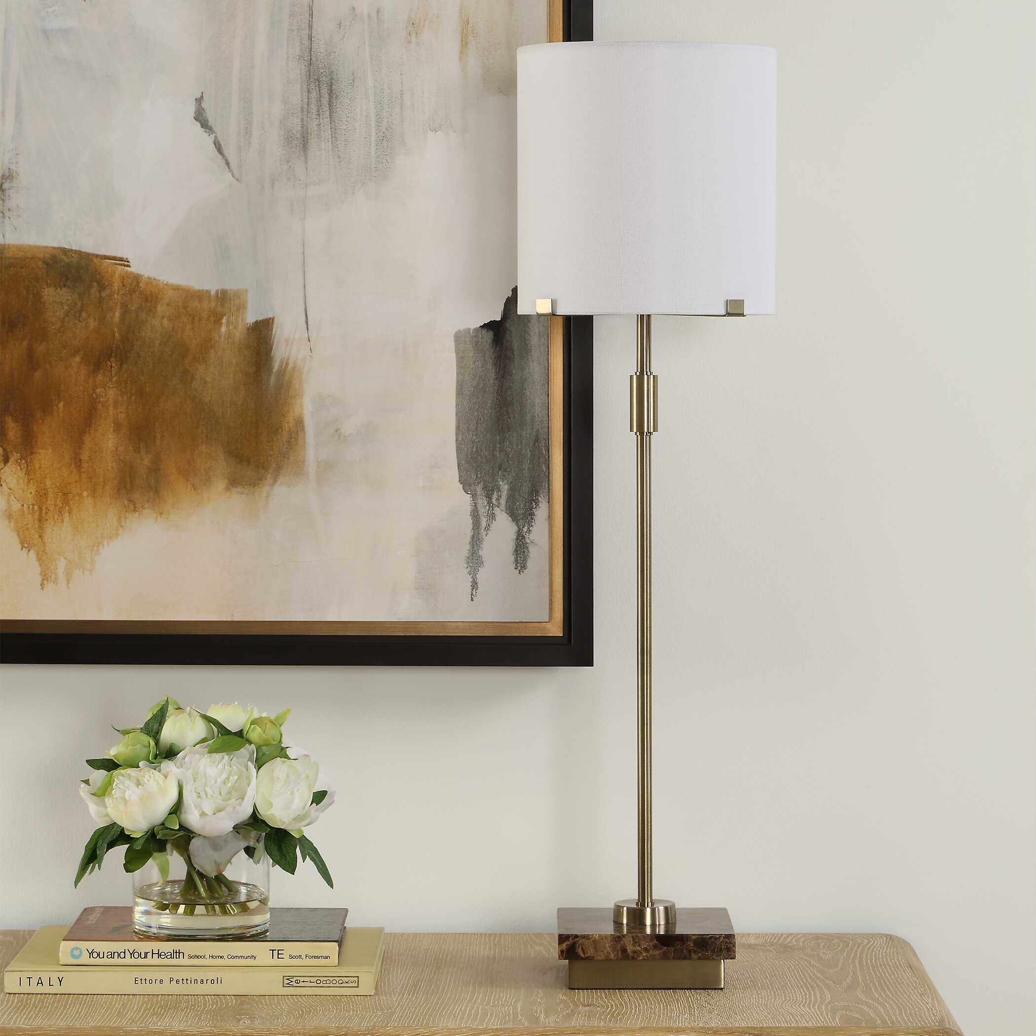 Wrenshaw Round Antique Brass Buffet Lamp
