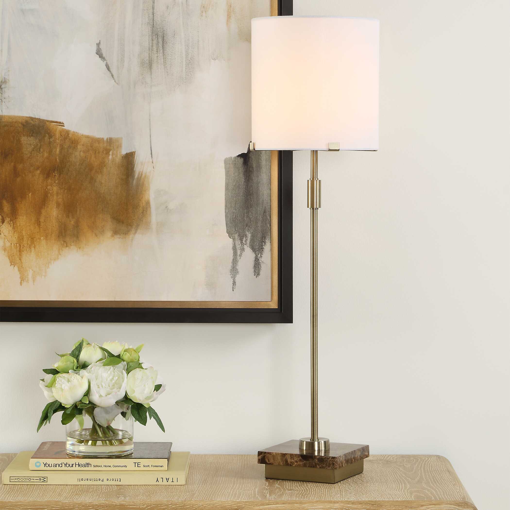 Wrenshaw Round Antique Brass Buffet Lamp