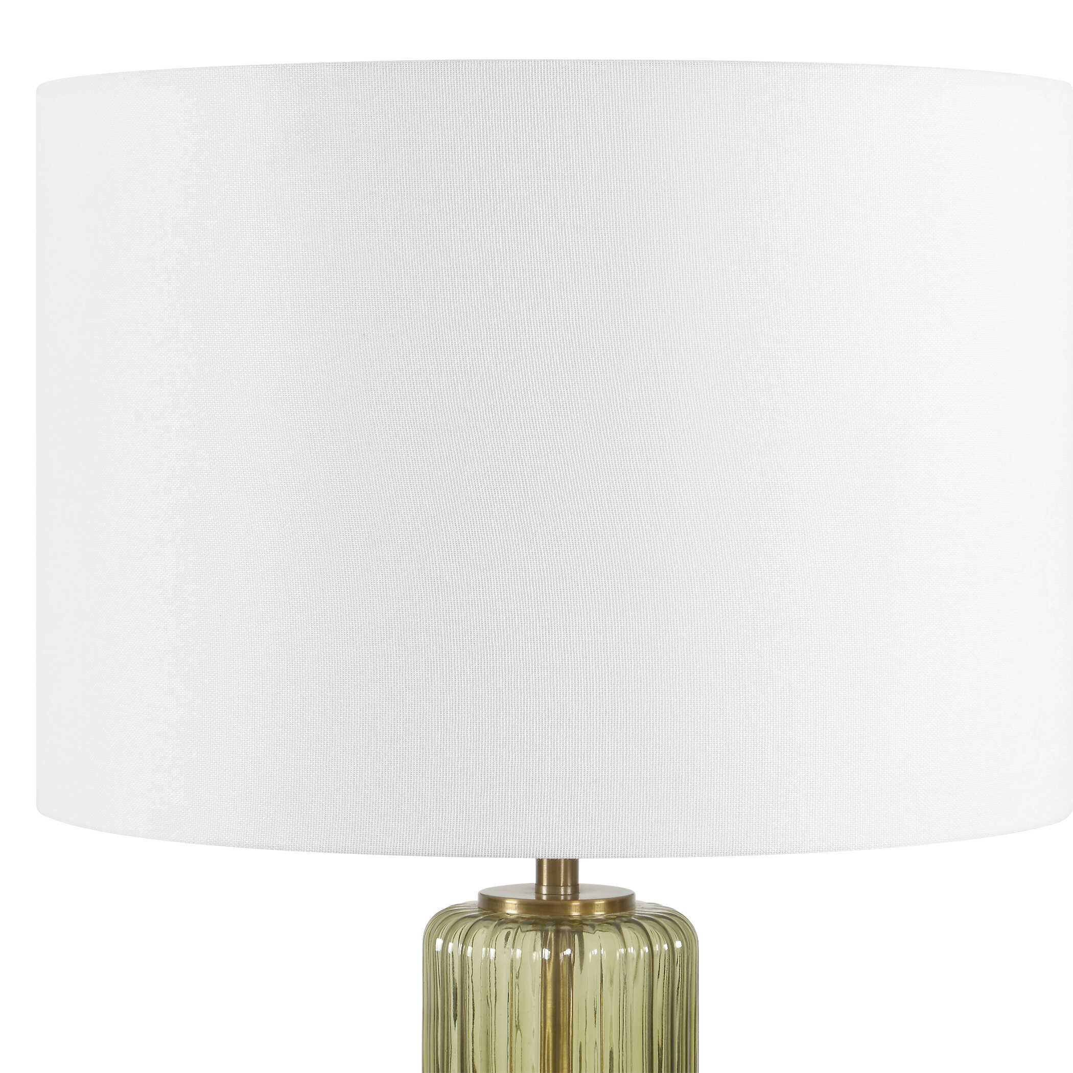 Ulmswood Round Green Glass Table Lamp