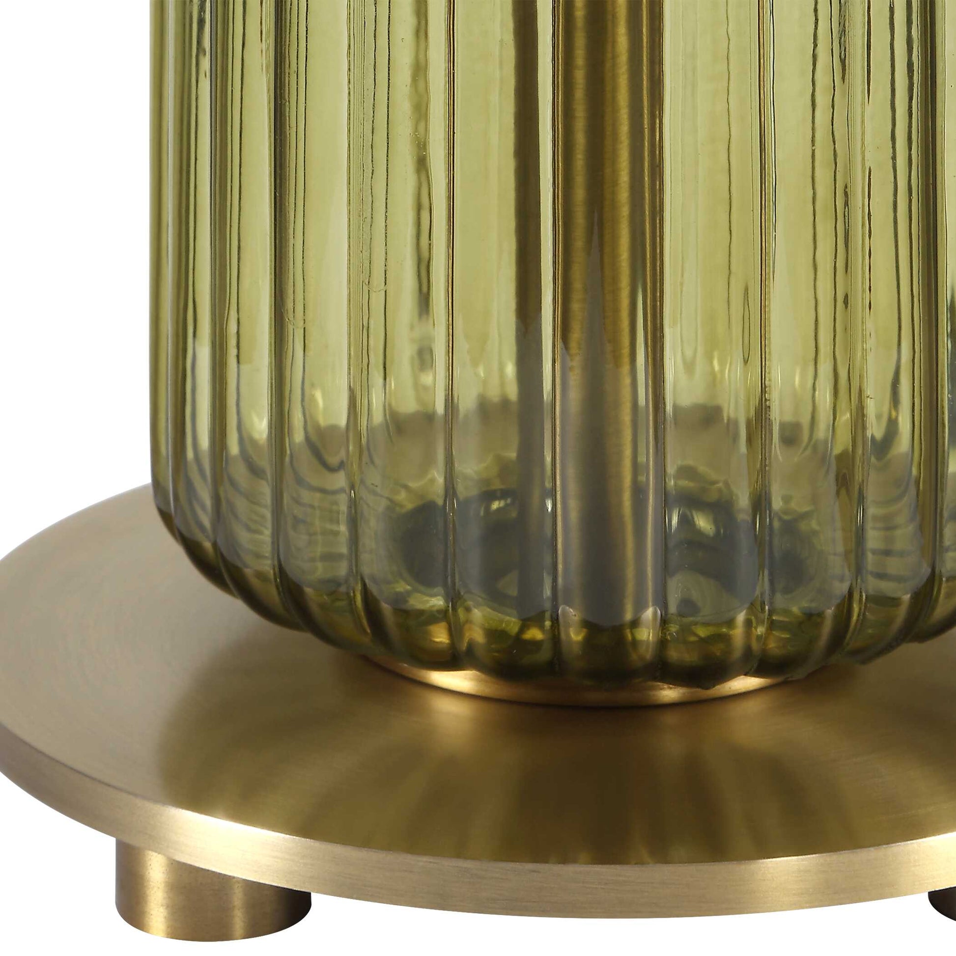 Ulmswood Round Green Glass Table Lamp