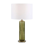 Ulmswood Round Green Glass Table Lamp