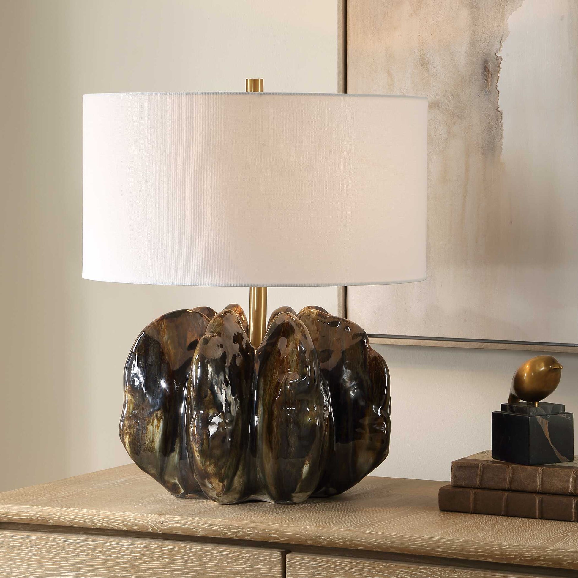 Uttermost Jaudon Brown Glass Table Lamp