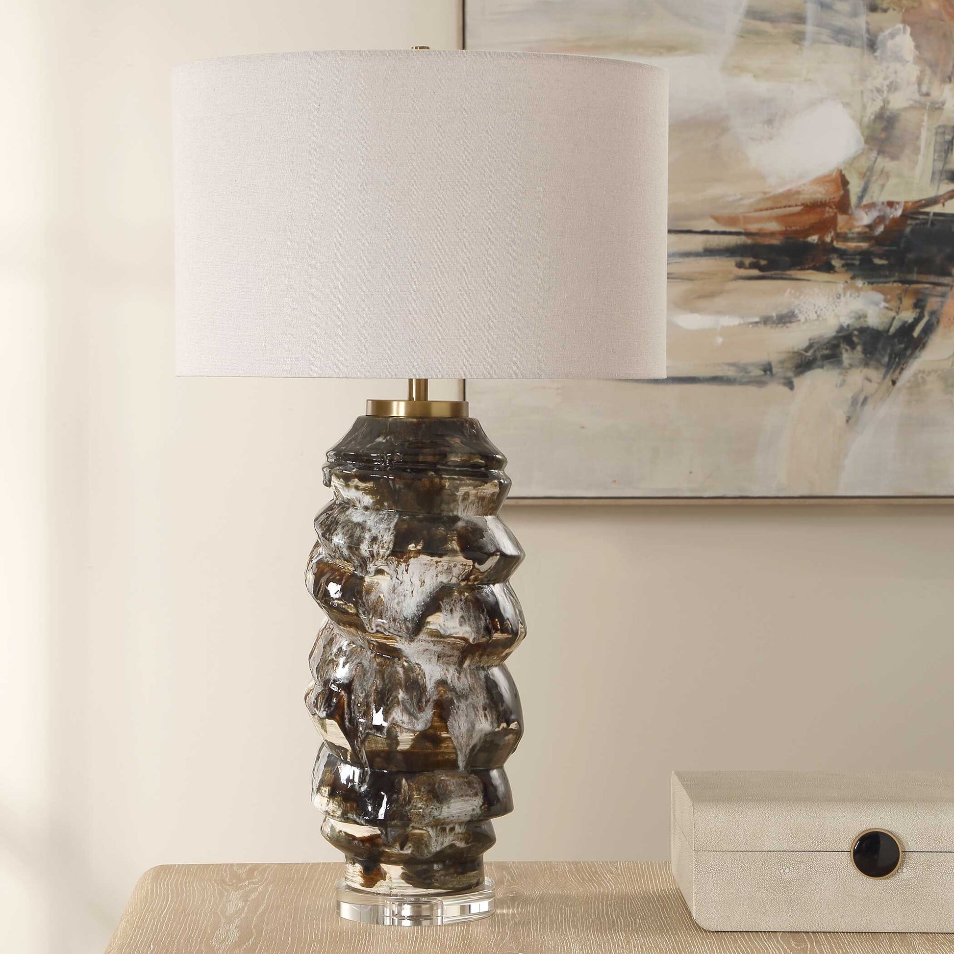 Uttermost Cuoco Mottled Brown Table Lamp