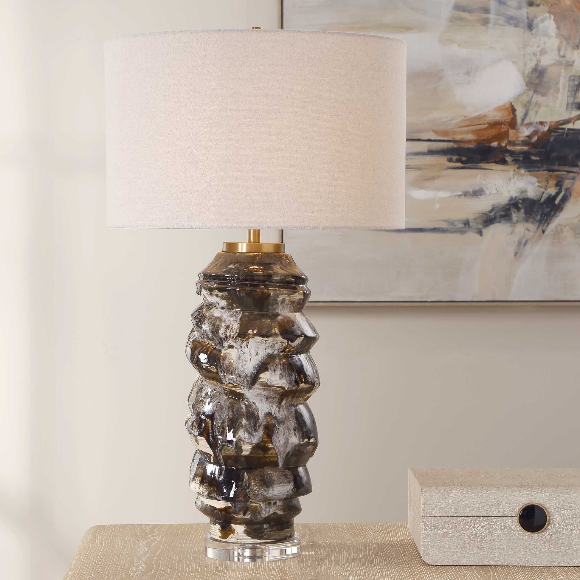 Uttermost Cuoco Mottled Brown Table Lamp