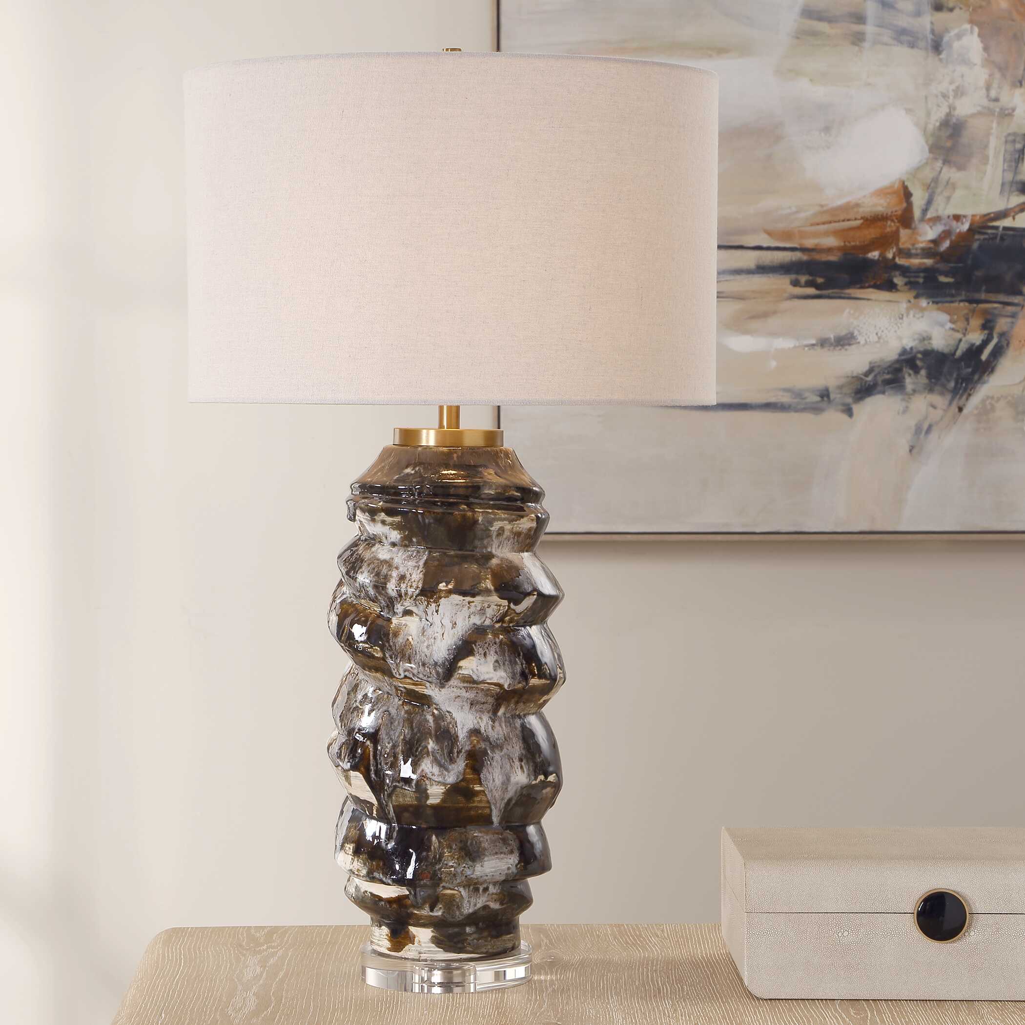 Uttermost Cuoco Mottled Brown Table Lamp