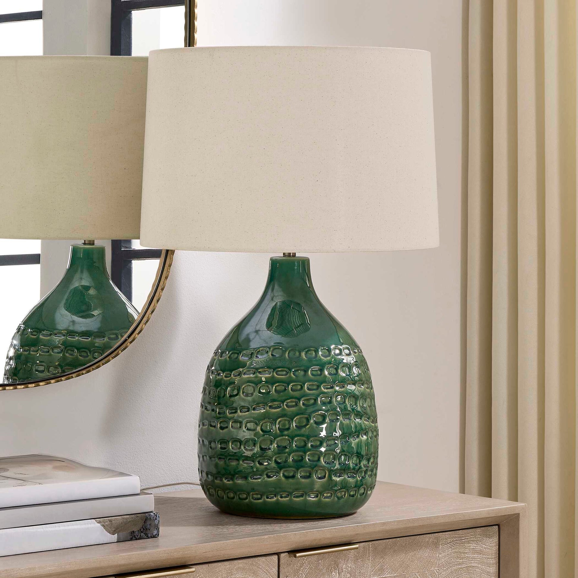 Uttermost Breya Green Glaze Table Lamp