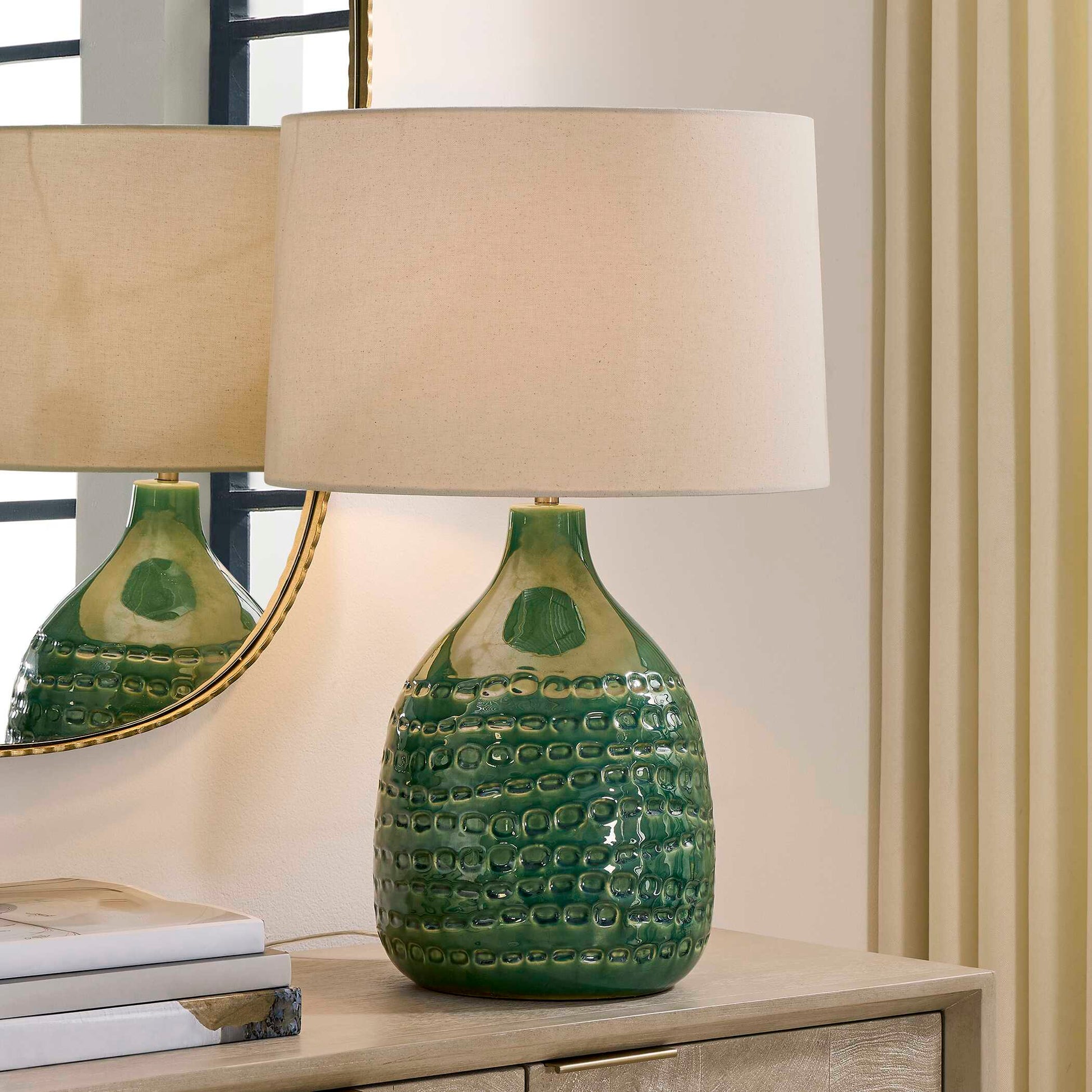 Uttermost Breya Green Glaze Table Lamp