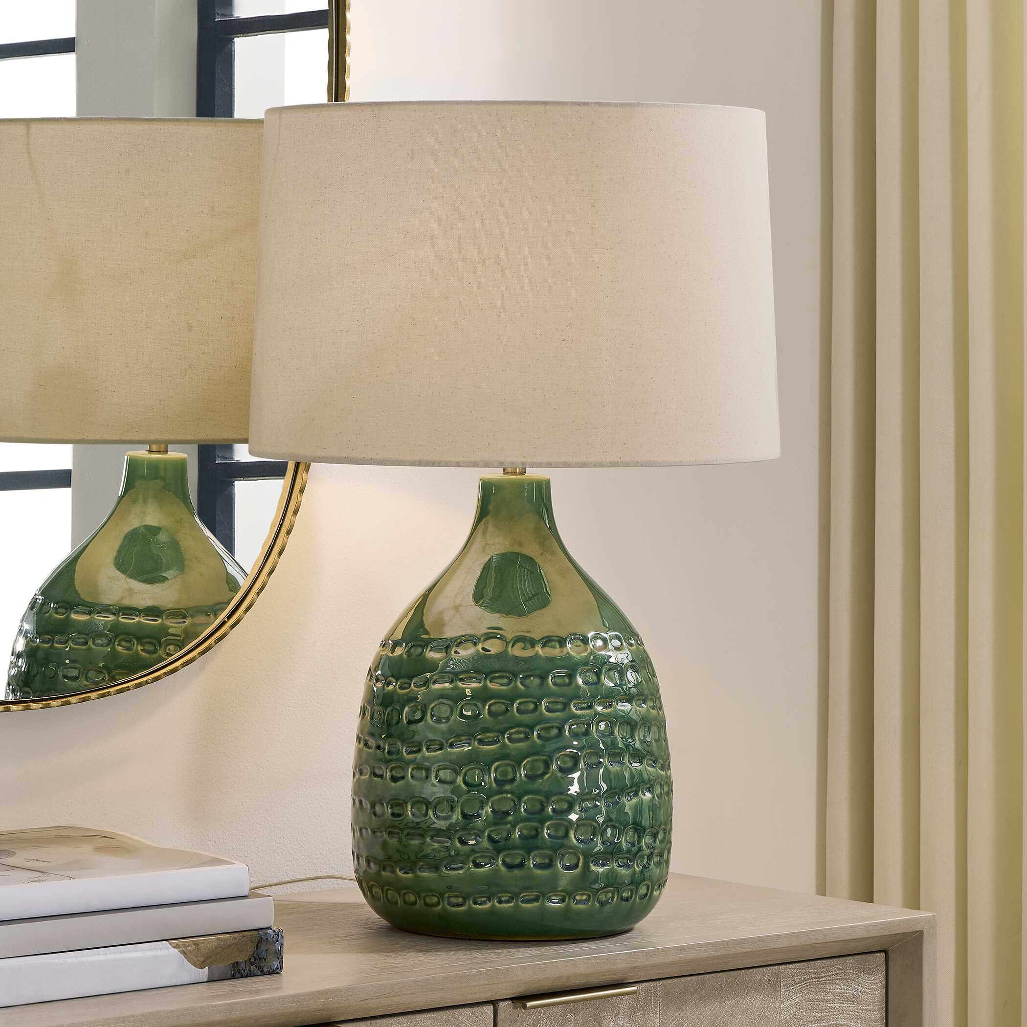 Uttermost Breya Green Glaze Table Lamp