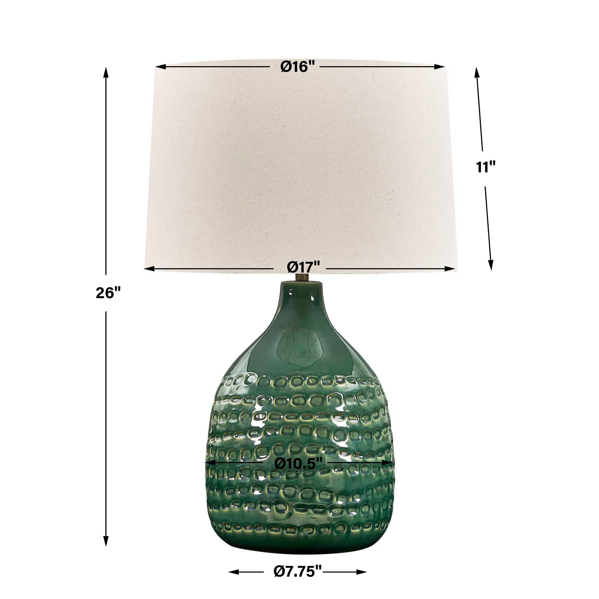 Uttermost Breya Green Glaze Table Lamp