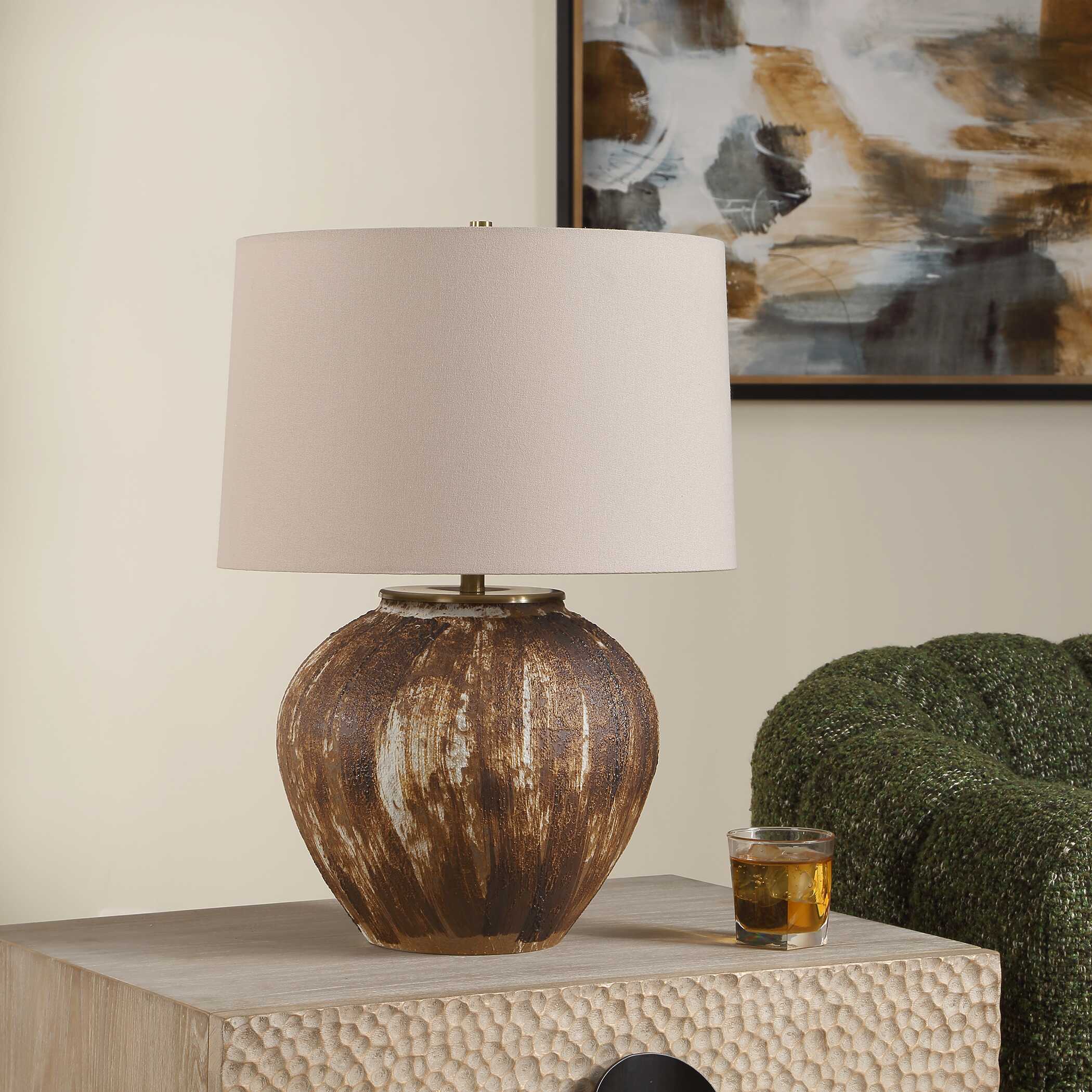 Uttermost McKinley Textured Brown Table Lamp