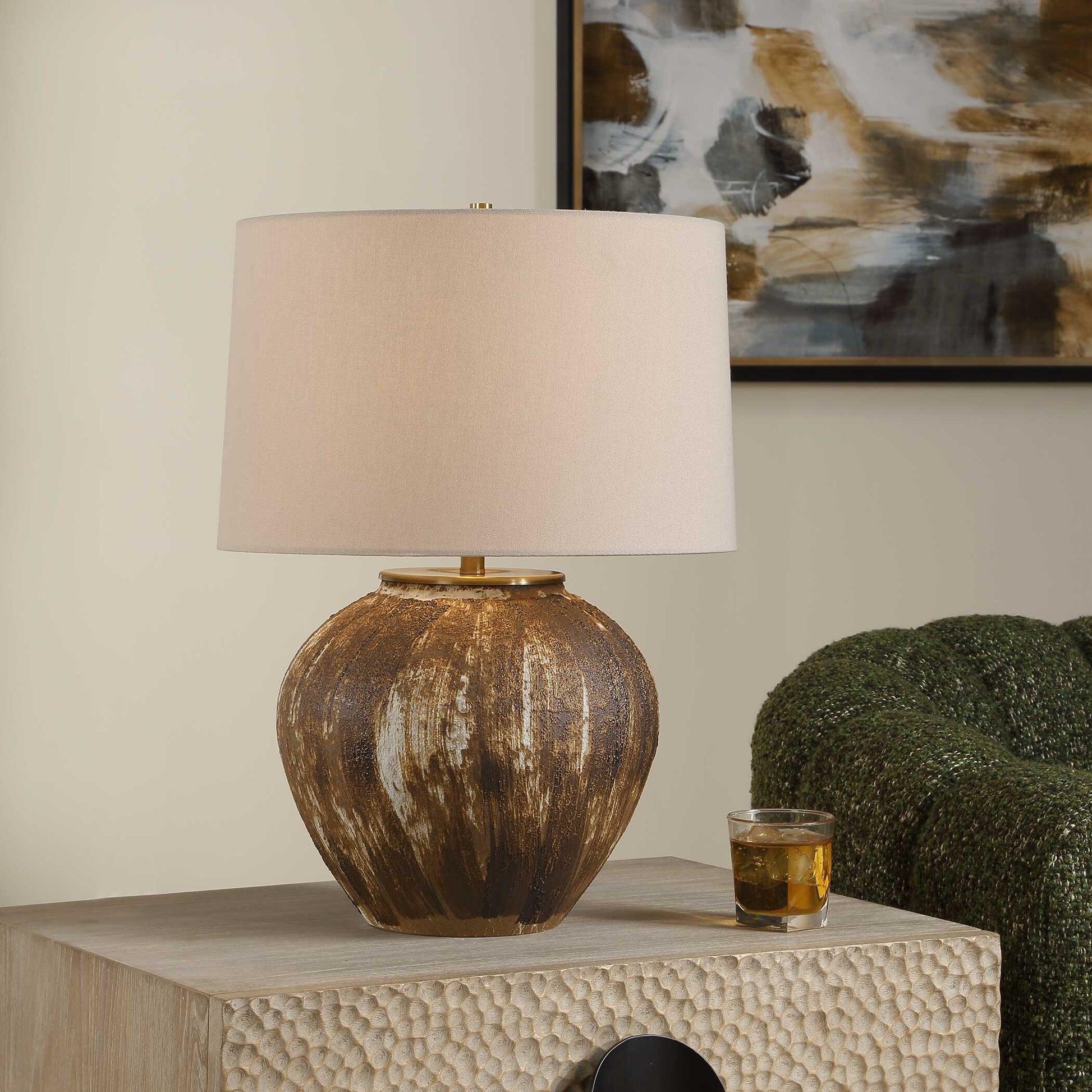 Uttermost McKinley Textured Brown Table Lamp