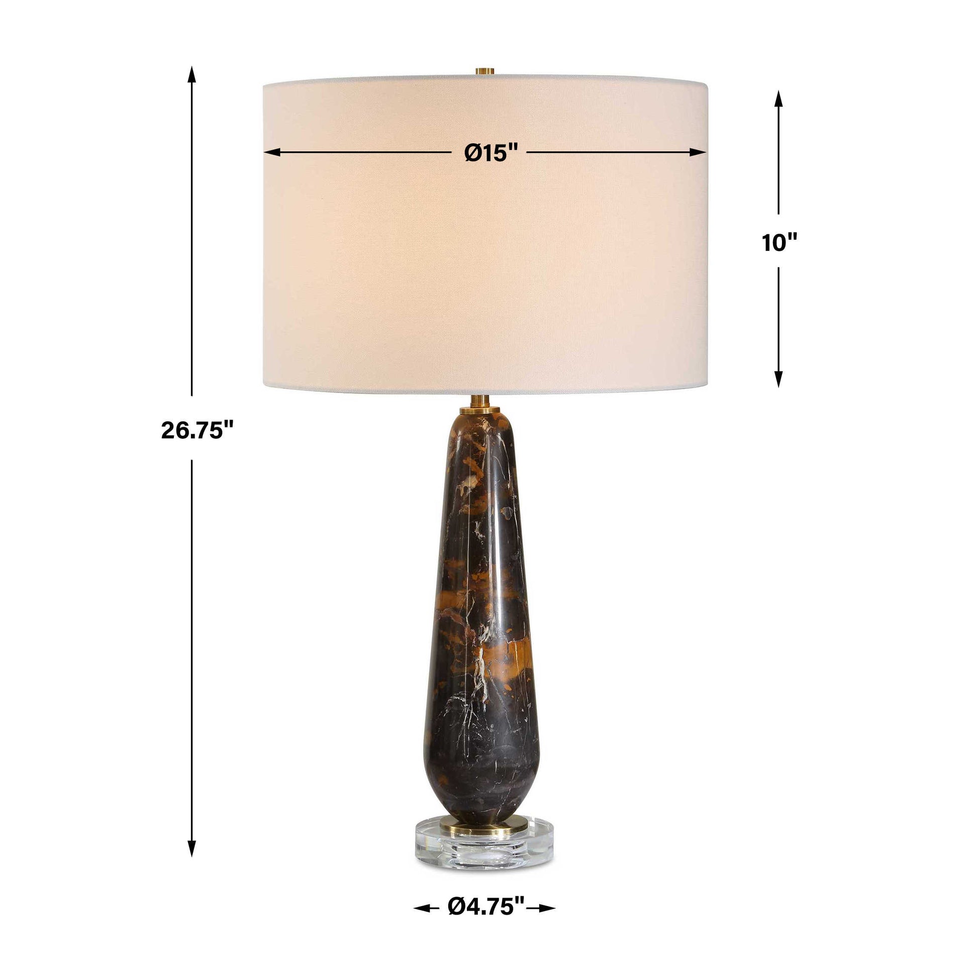 Uttermost Dames Dark Marble Table Lamp