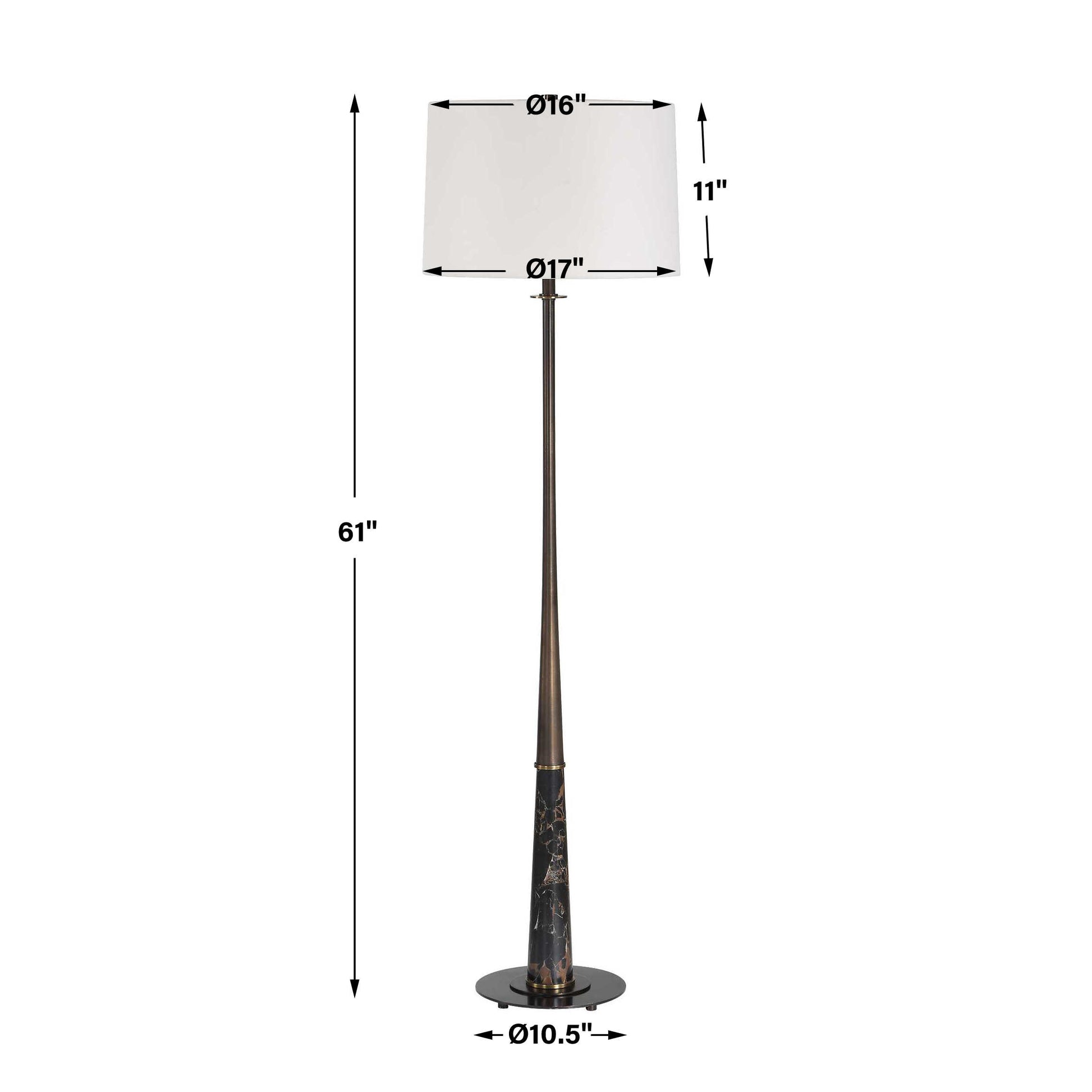 Uttermost Tallarico Brass & Marble Floor Lamp