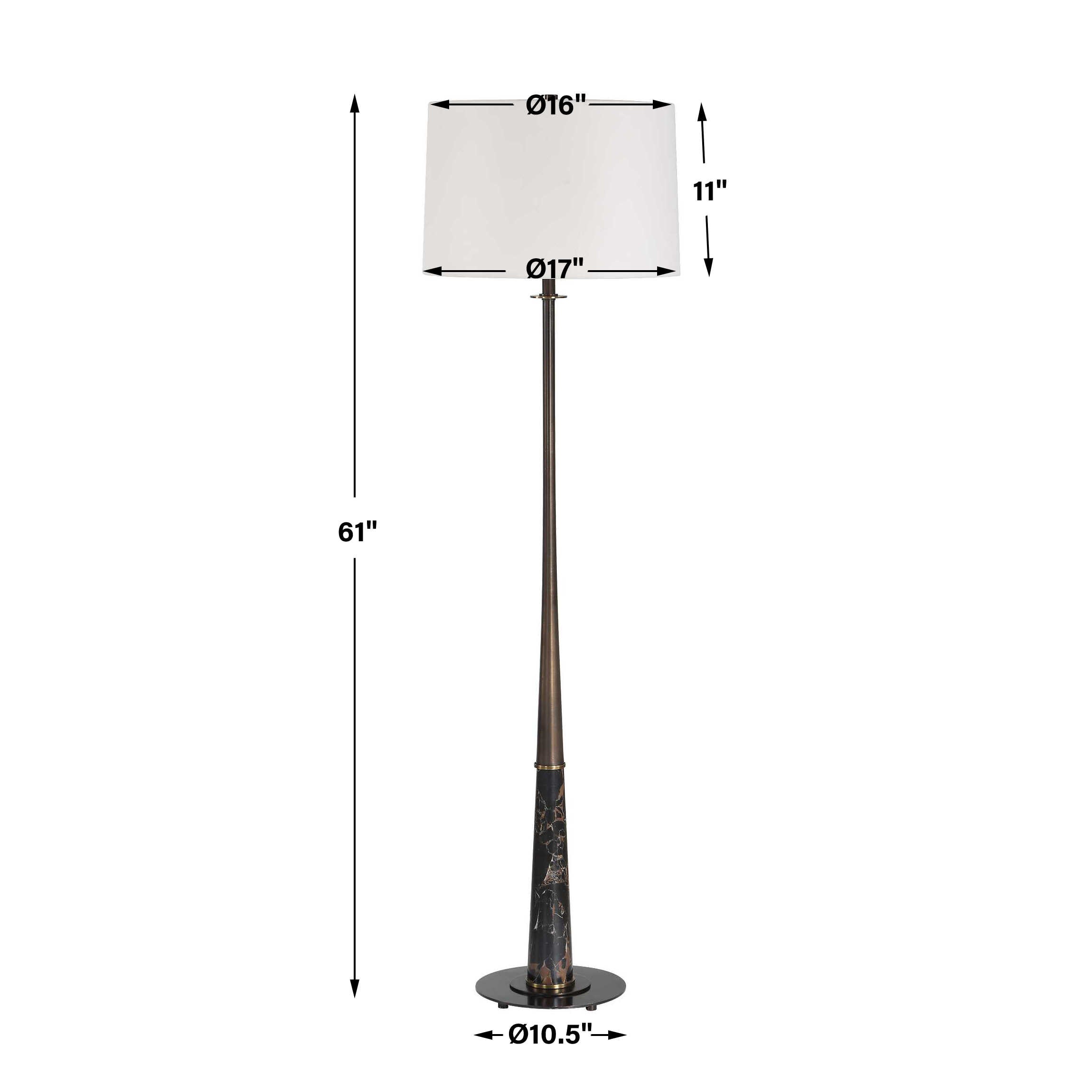 Uttermost Tallarico Brass & Marble Floor Lamp