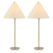 Ashford Round Antique Brass Table Lamps, S/2