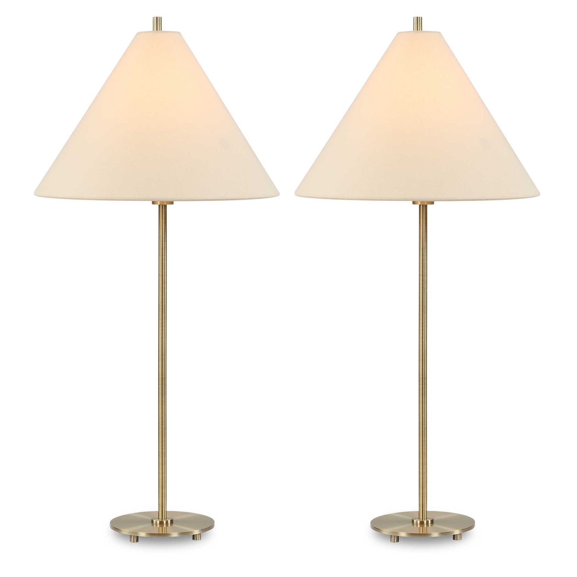 Ashford Round Antique Brass Table Lamps, S/2