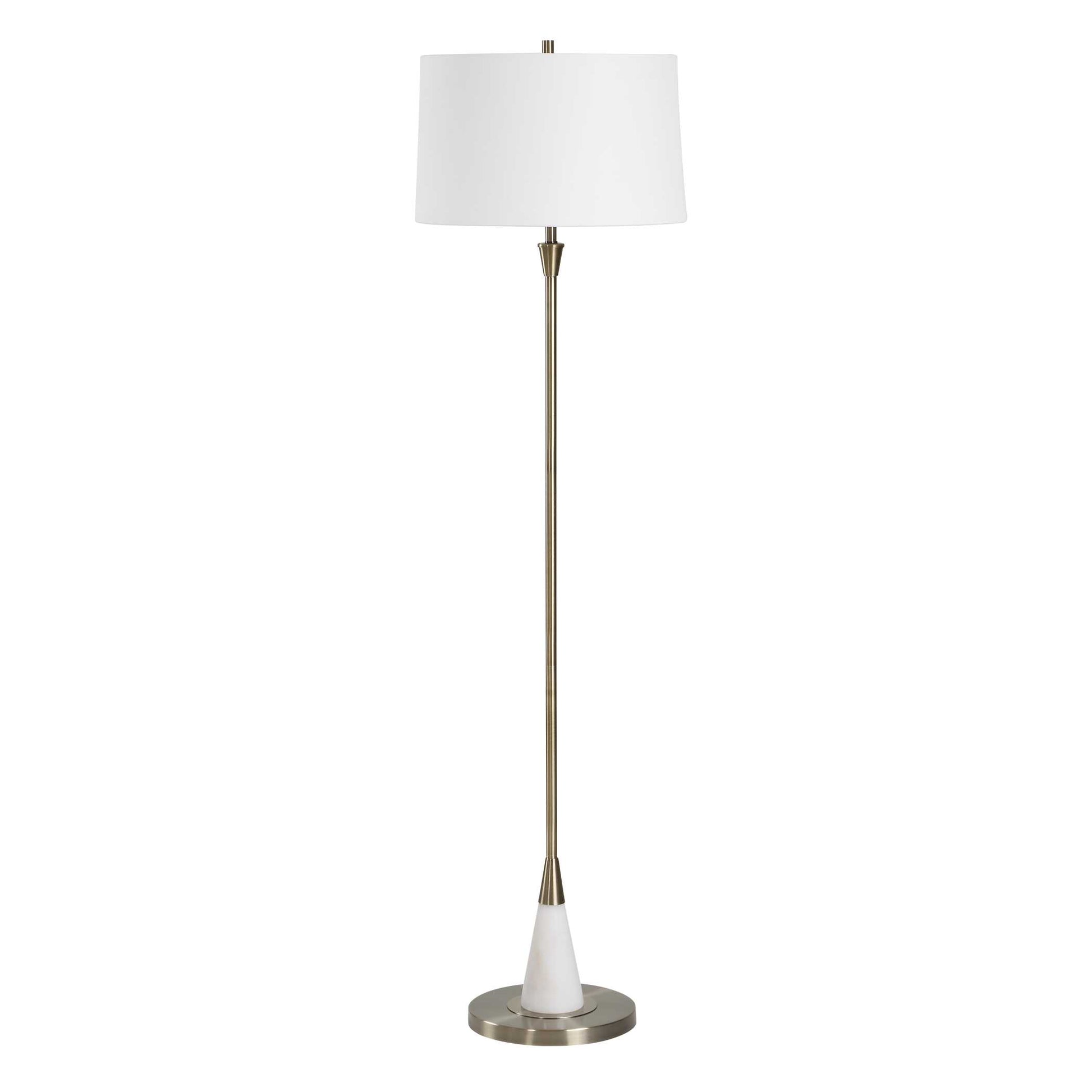 Yewbury Round Antique Brass Floor Lamp