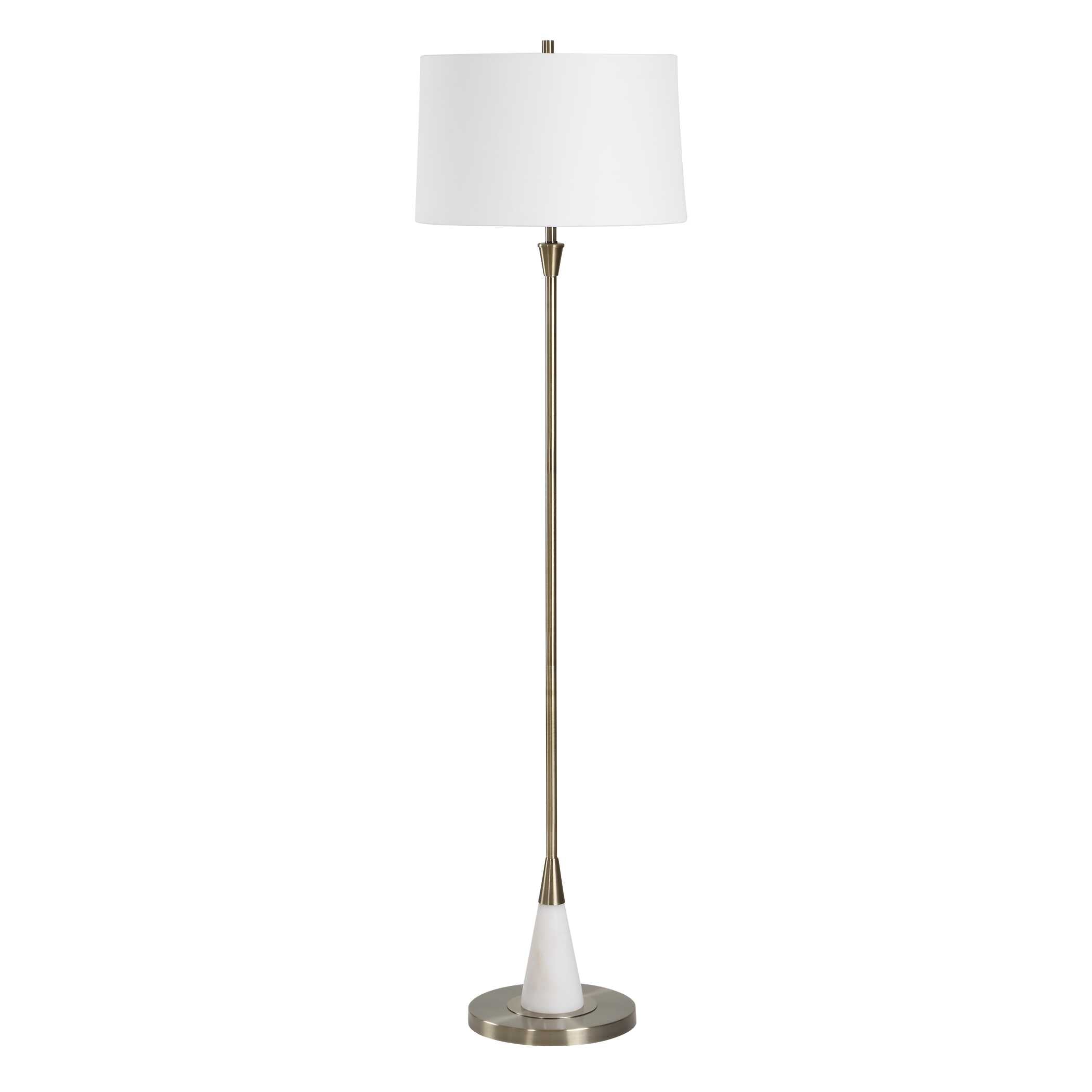 Yewbury Round Antique Brass Floor Lamp