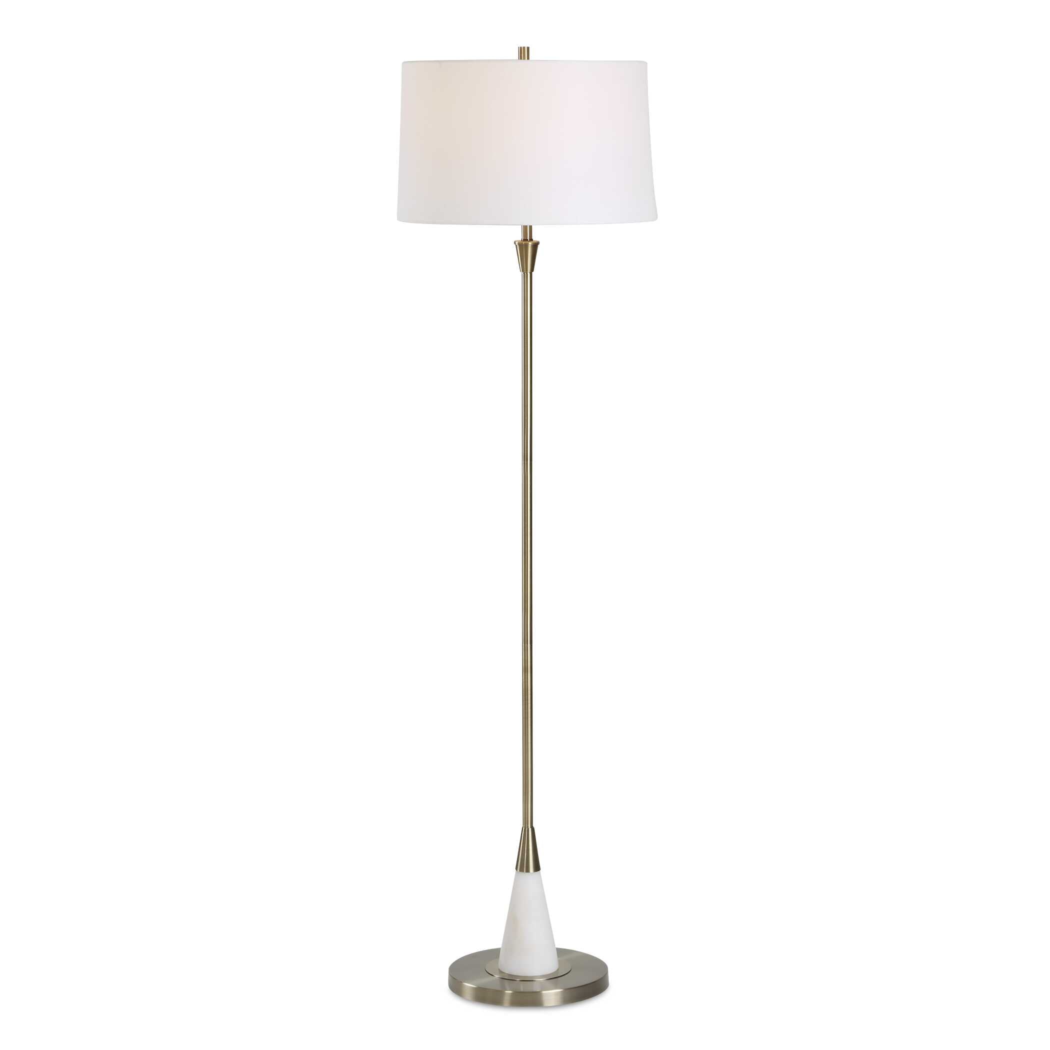 Yewbury Round Antique Brass Floor Lamp