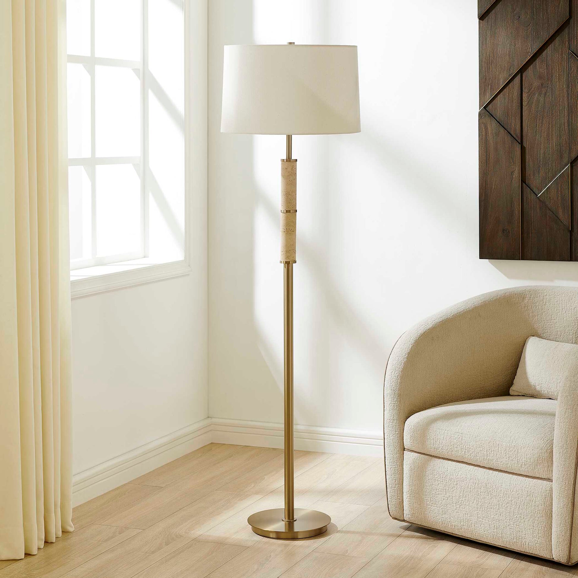 Uttermost Verlaine Travertine Floor Lamp