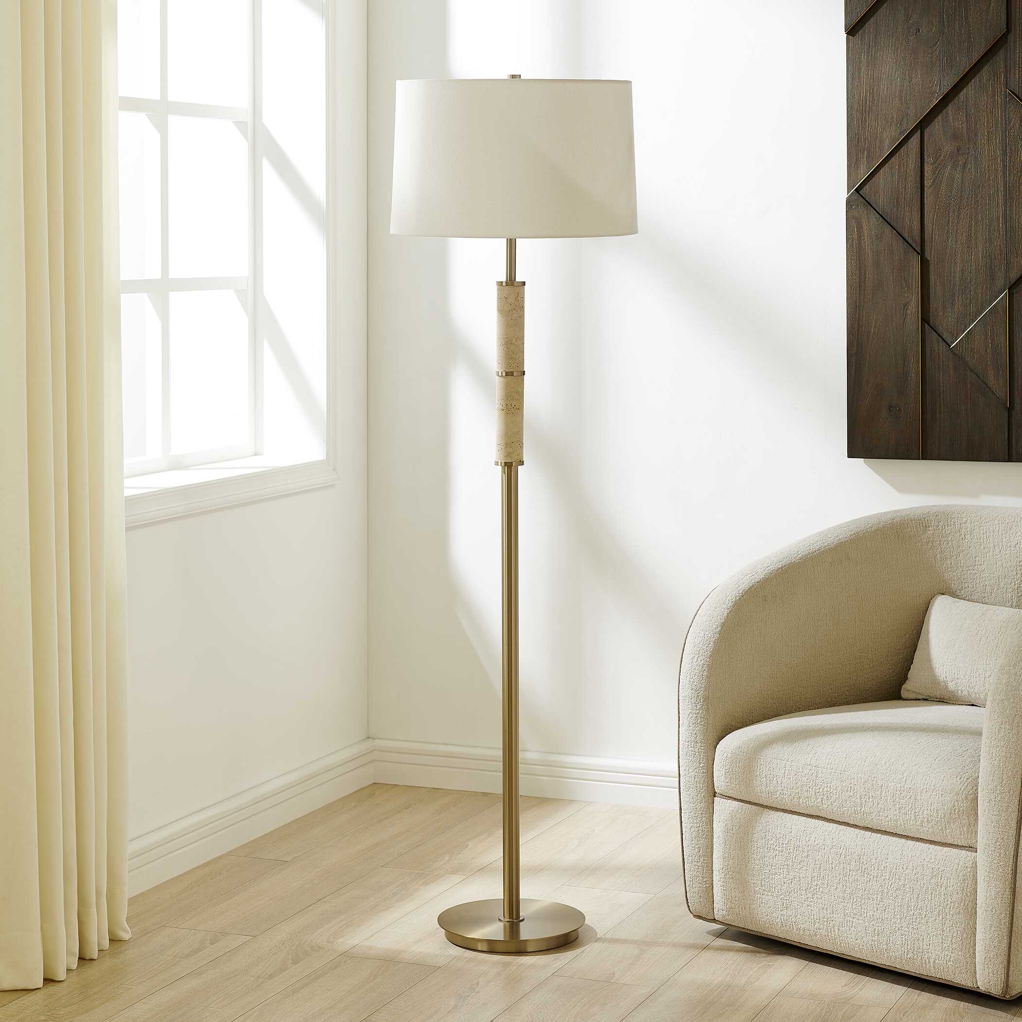 Uttermost Verlaine Travertine Floor Lamp