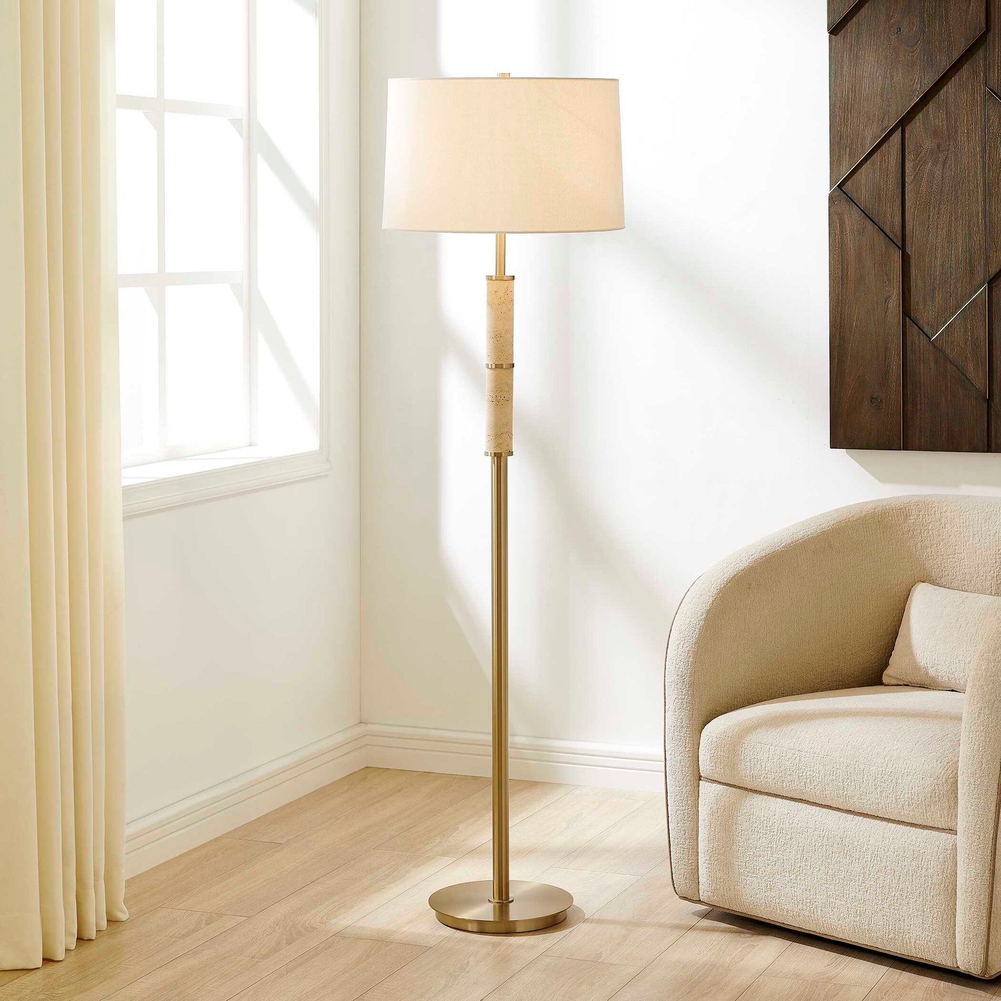 Uttermost Verlaine Travertine Floor Lamp