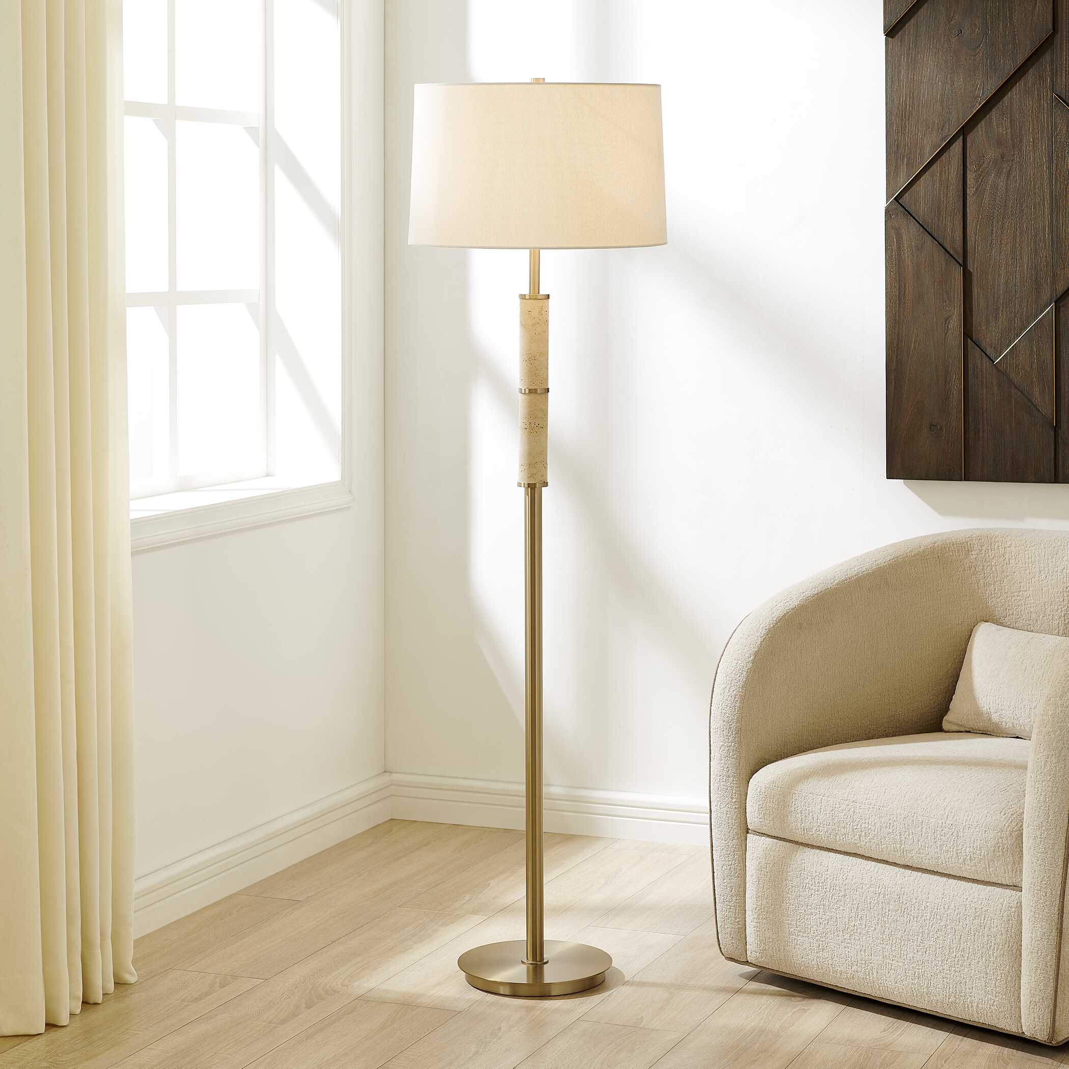 Uttermost Verlaine Travertine Floor Lamp