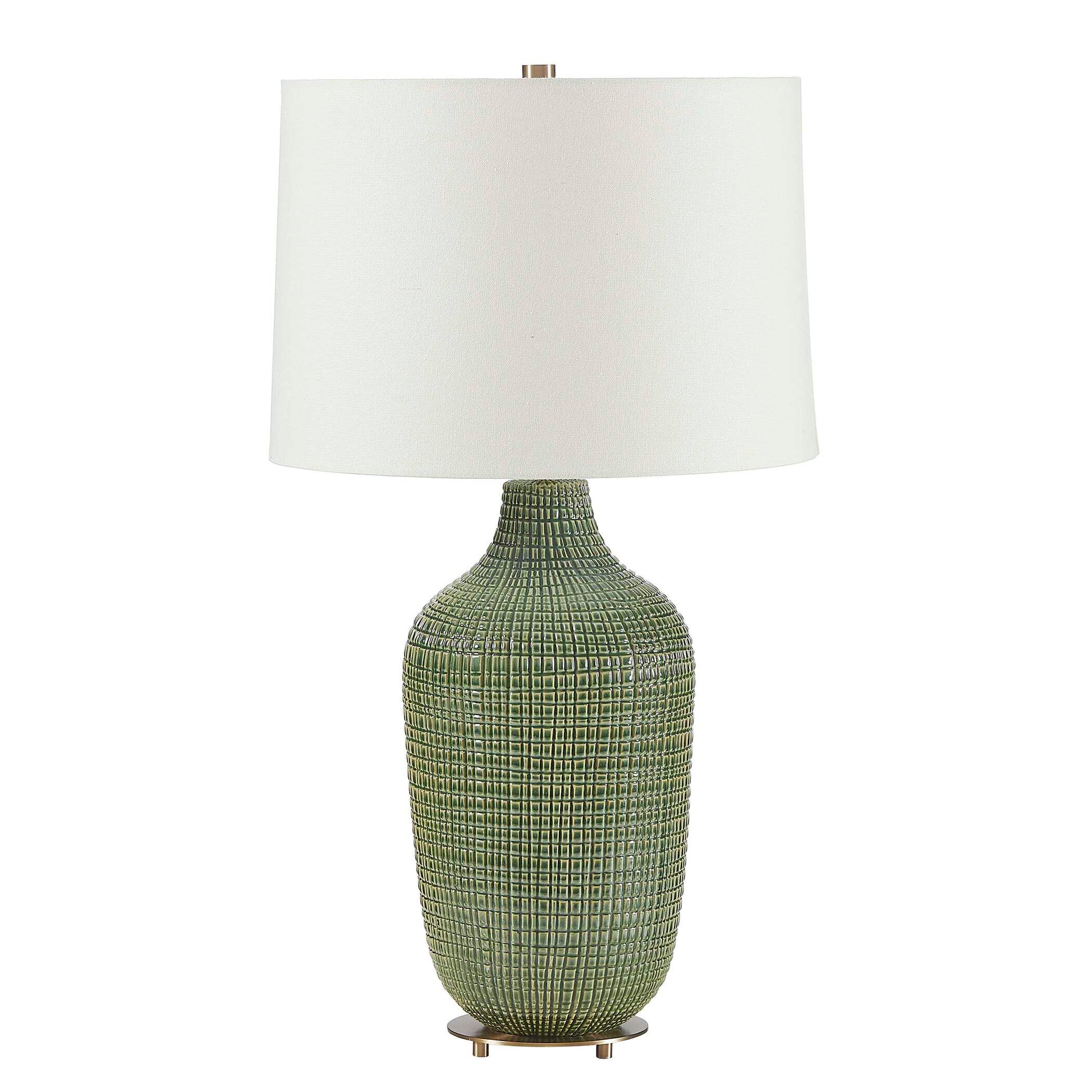 Uttermost Dulcich Green Grid Table Lamp