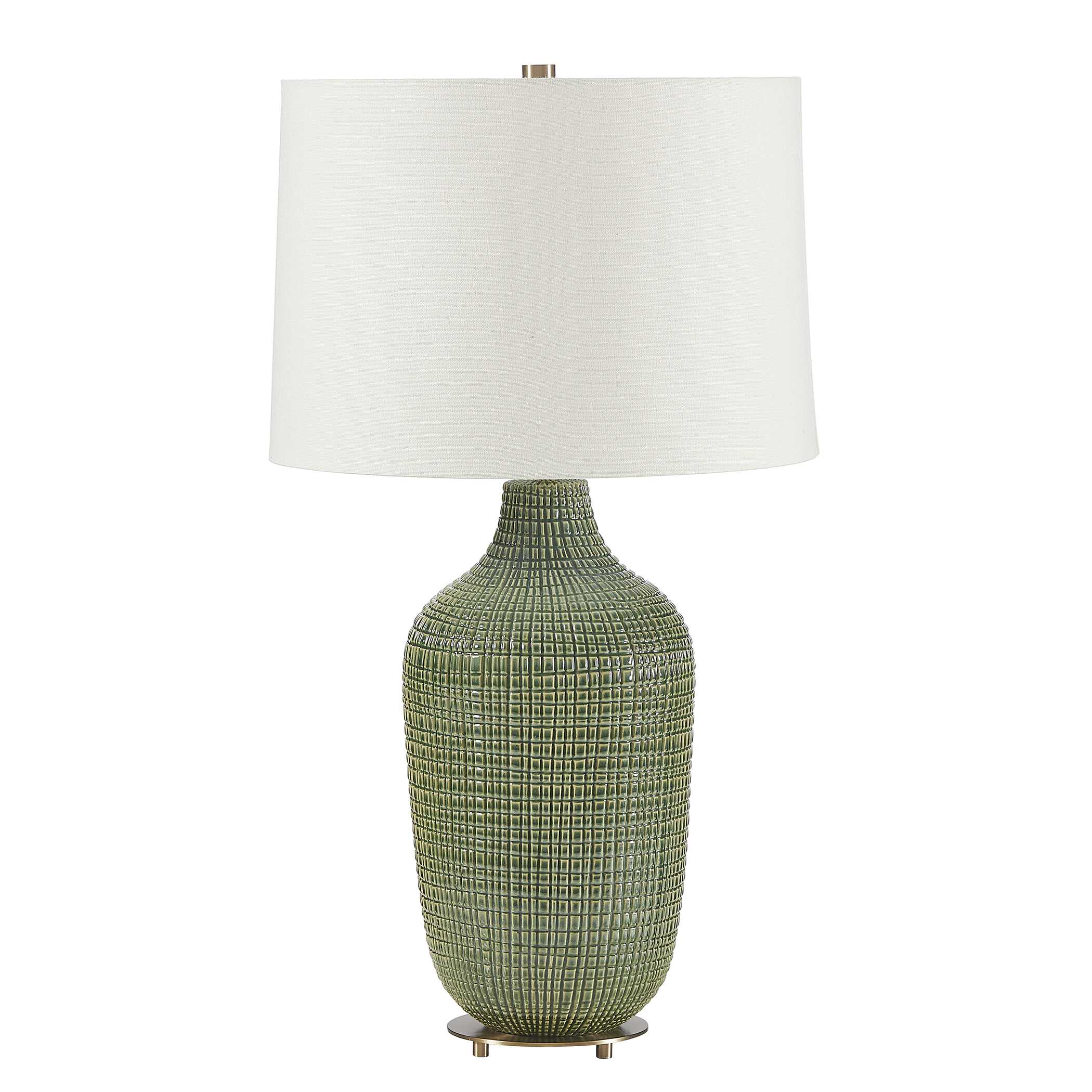 Uttermost Dulcich Green Grid Table Lamp
