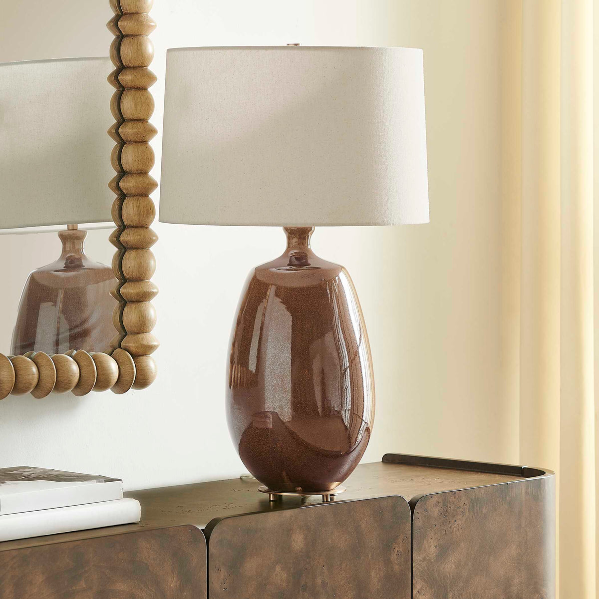 Uttermost Vinson Glossy Brown Table Lamp