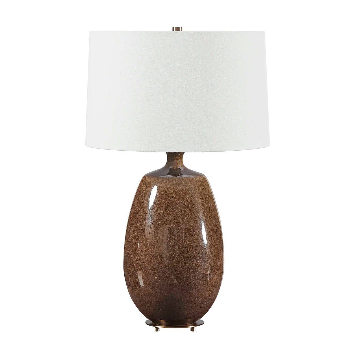 Uttermost Vinson Glossy Brown Table Lamp