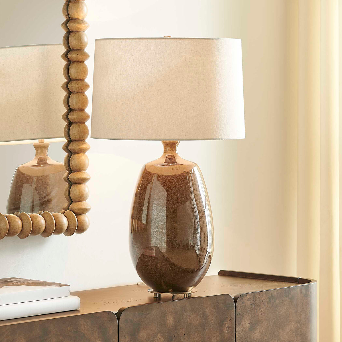 Uttermost Vinson Glossy Brown Table Lamp