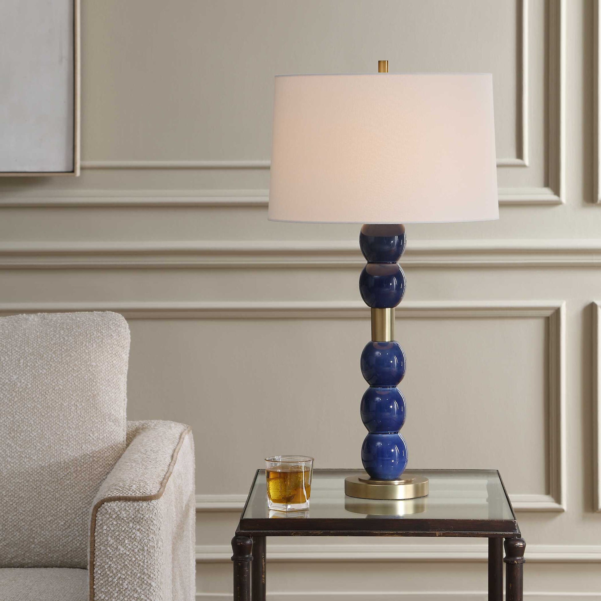 Uttermost Bellore Blue Glaze Table Lamp