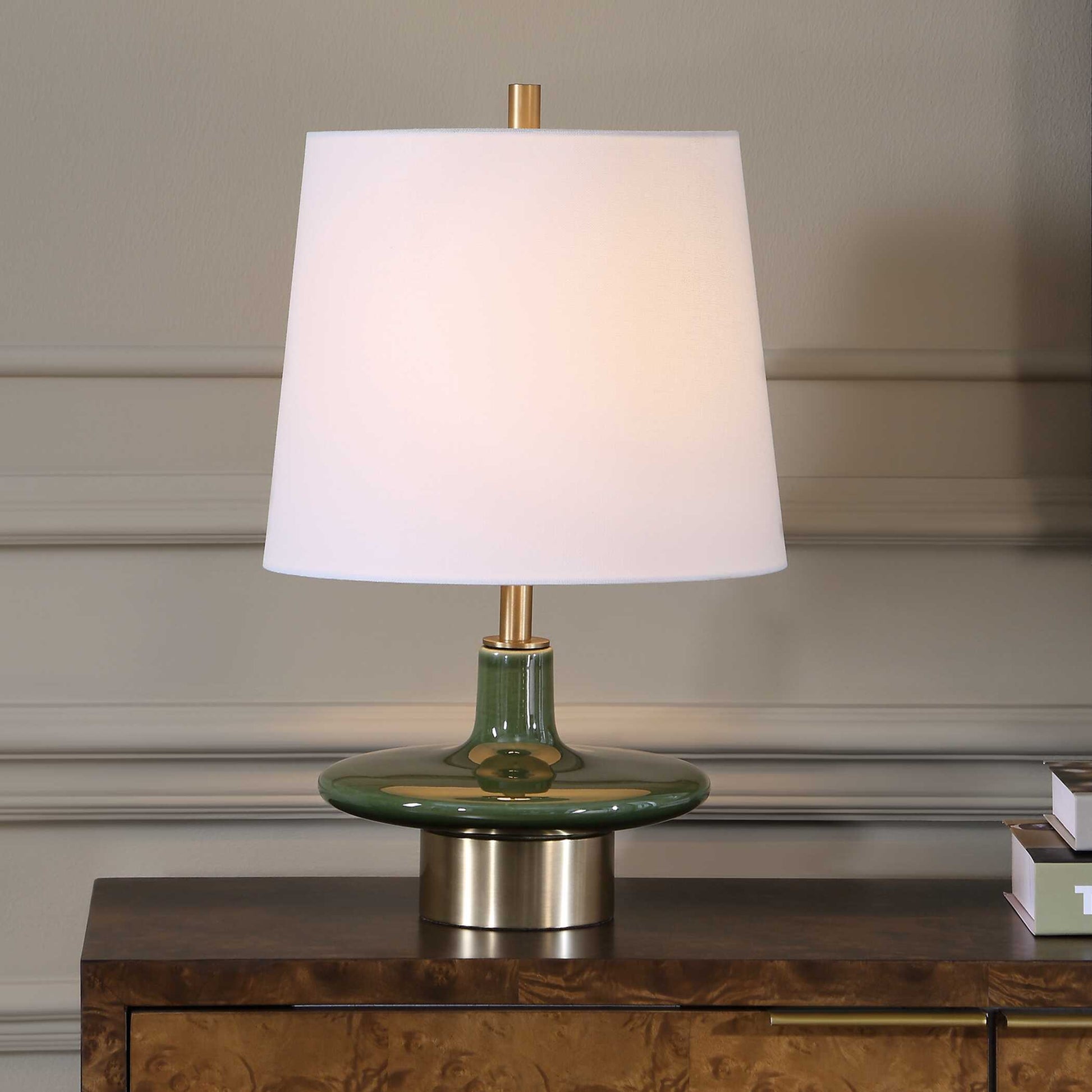 Uttermost Sieler Glossy Green Table Lamp