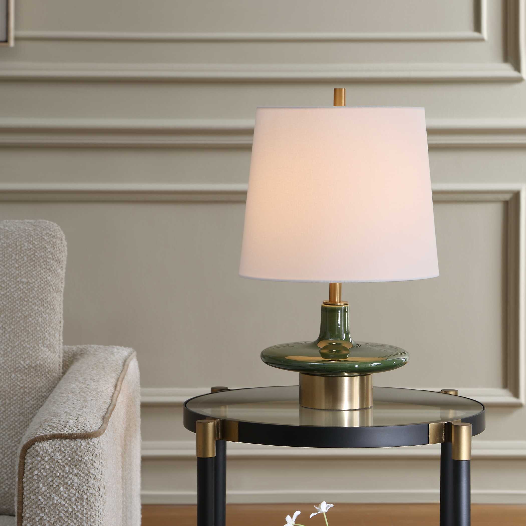 Uttermost Sieler Glossy Green Table Lamp