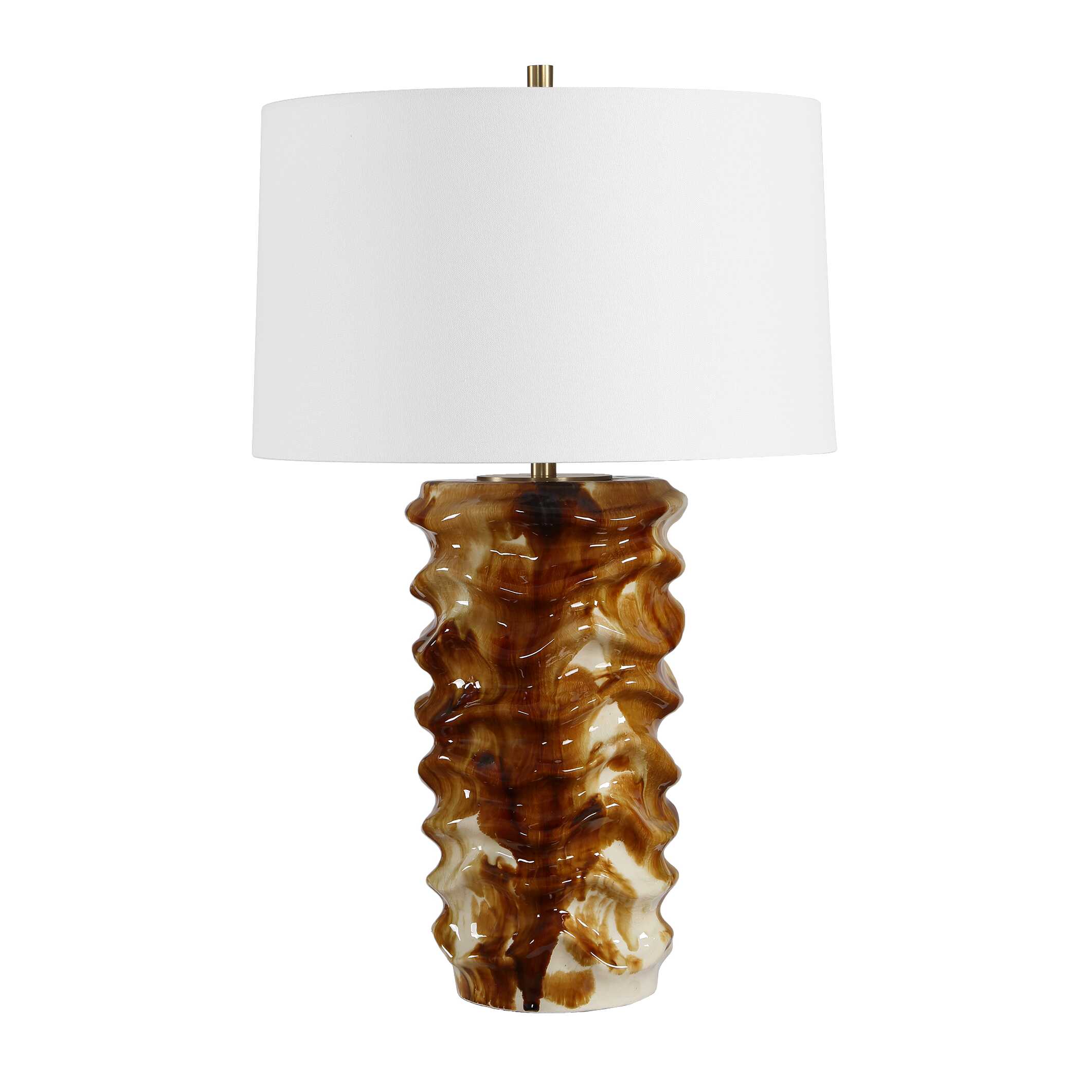 Uttermost Bassa Brown Cream Glazed Table Lamp