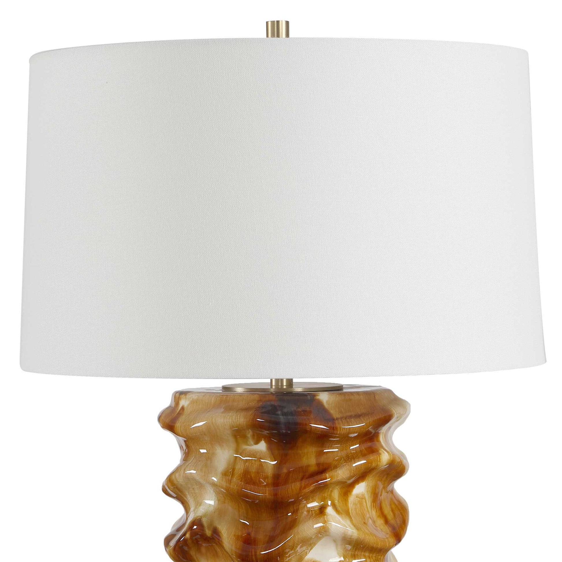 Uttermost Bassa Brown Cream Glazed Table Lamp