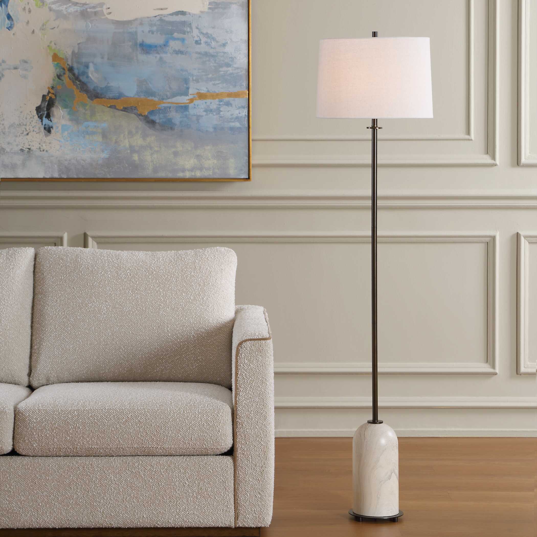 Braemar Dark Bronze Marble Floor Lamp