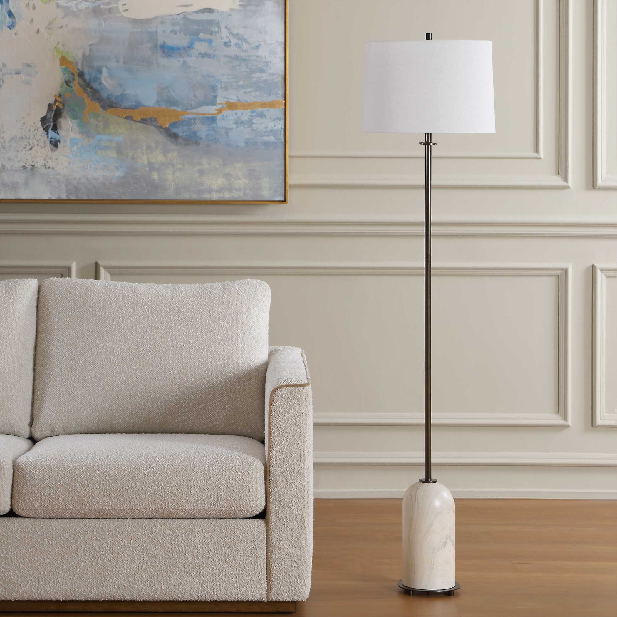 Braemar Dark Bronze Marble Floor Lamp