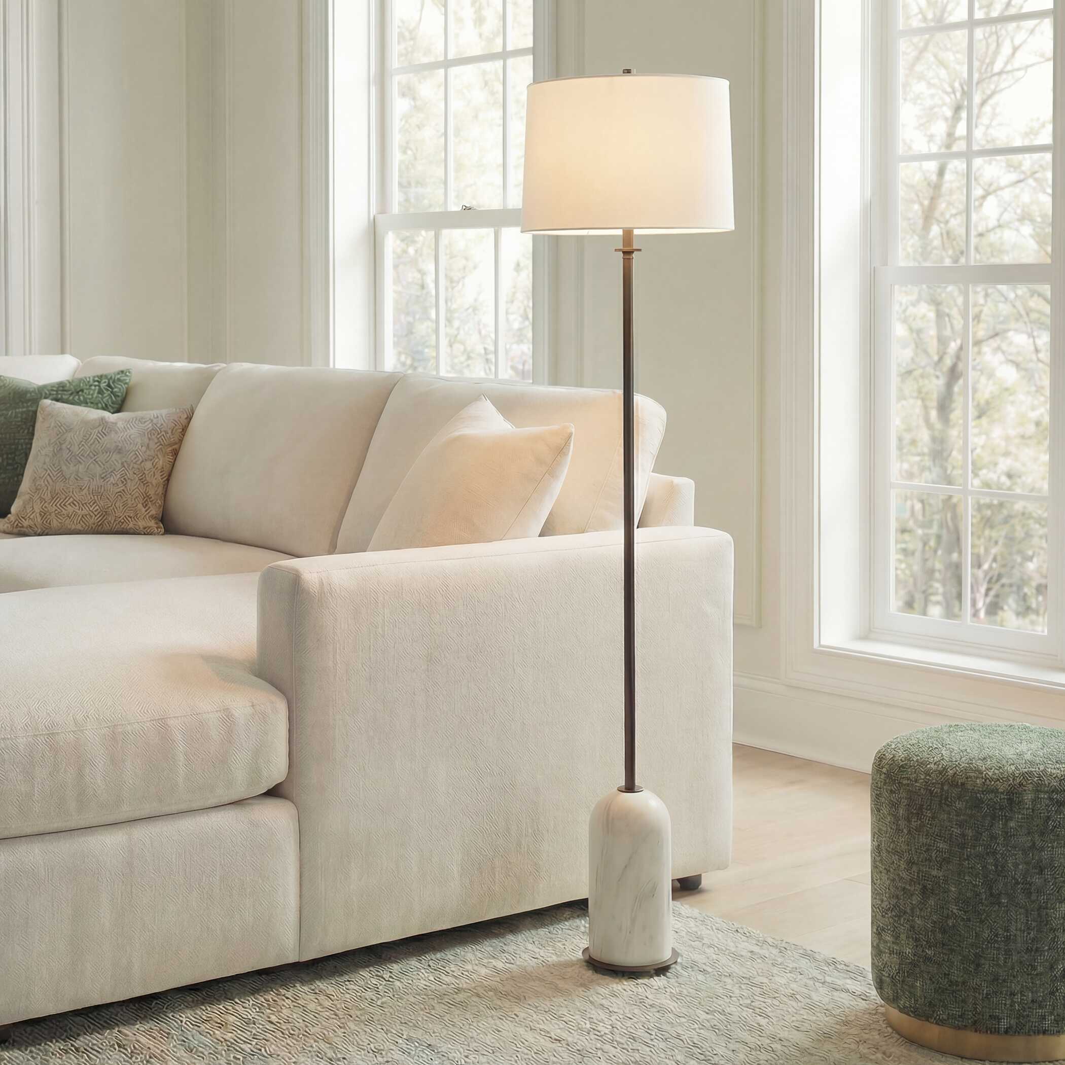 Braemar Dark Bronze Marble Floor Lamp