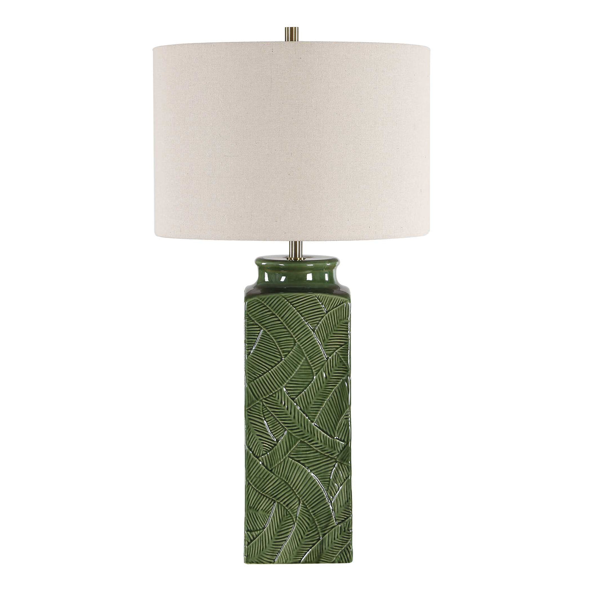 Colwyn Rectangular Green Ceramic Table Lamp