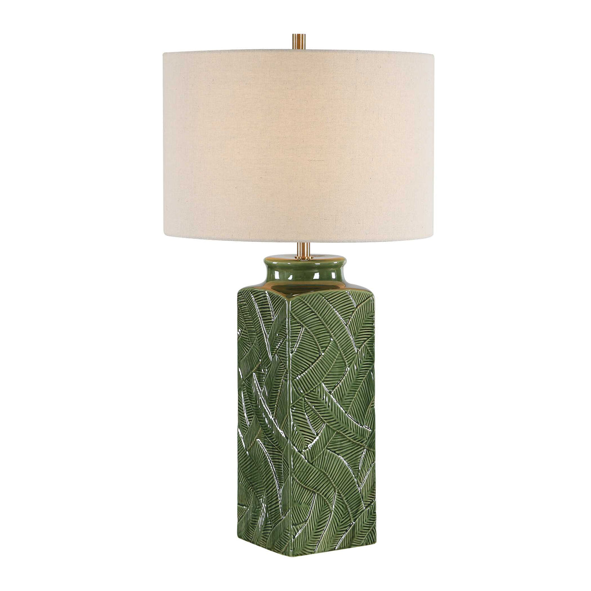 Colwyn Rectangular Green Ceramic Table Lamp