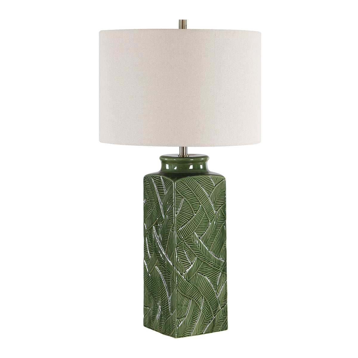 Colwyn Rectangular Green Ceramic Table Lamp