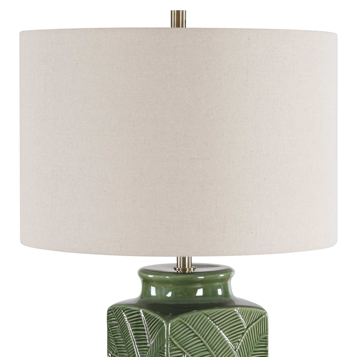 Colwyn Rectangular Green Ceramic Table Lamp